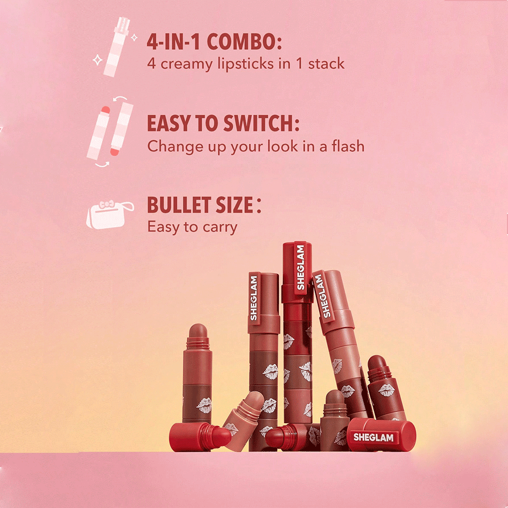 رژ لب Mega Lip Stacks - Mega-Lip-Stacks-4in1-Bare-Stack-رژلب-۴تیکه-رژلب-شیگلم-رژلب-لژو